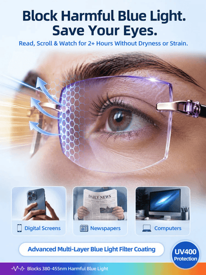 [Regain Your Youthful Vision] Ultra-Light Smart Zoom Diamond-Cut Edge Progressive Reading Glasses