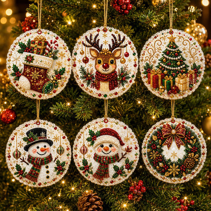🎄Christmas DIY Diamond Painting Ornaments Kit (6 PCS)🎅
