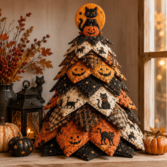 🔥Last Day 40% OFF - 🎃 DIY Halloween Quilted Fabric Tree Kit