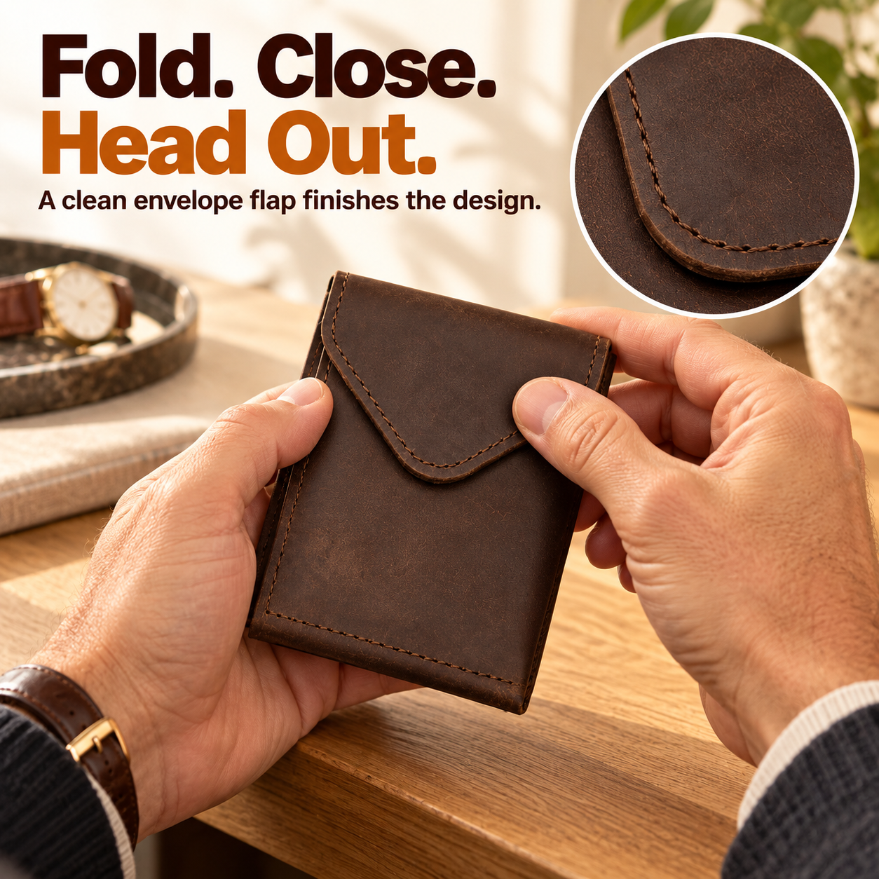 Closing the envelope flap