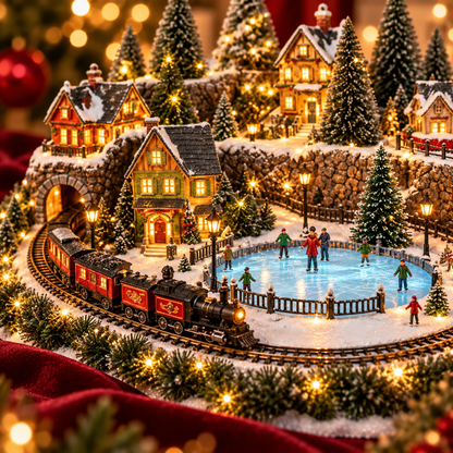 🎄🚂 49% OFF Today! ✨ Magical Christmas Train & Skating Rink – Bring Holiday Magic Home! ❄️🎁