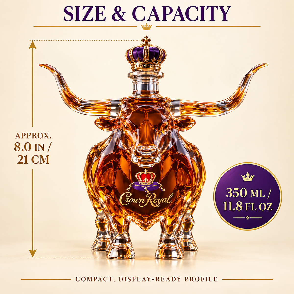 Crown Royal Texas Longhorns Whiskey Bottle