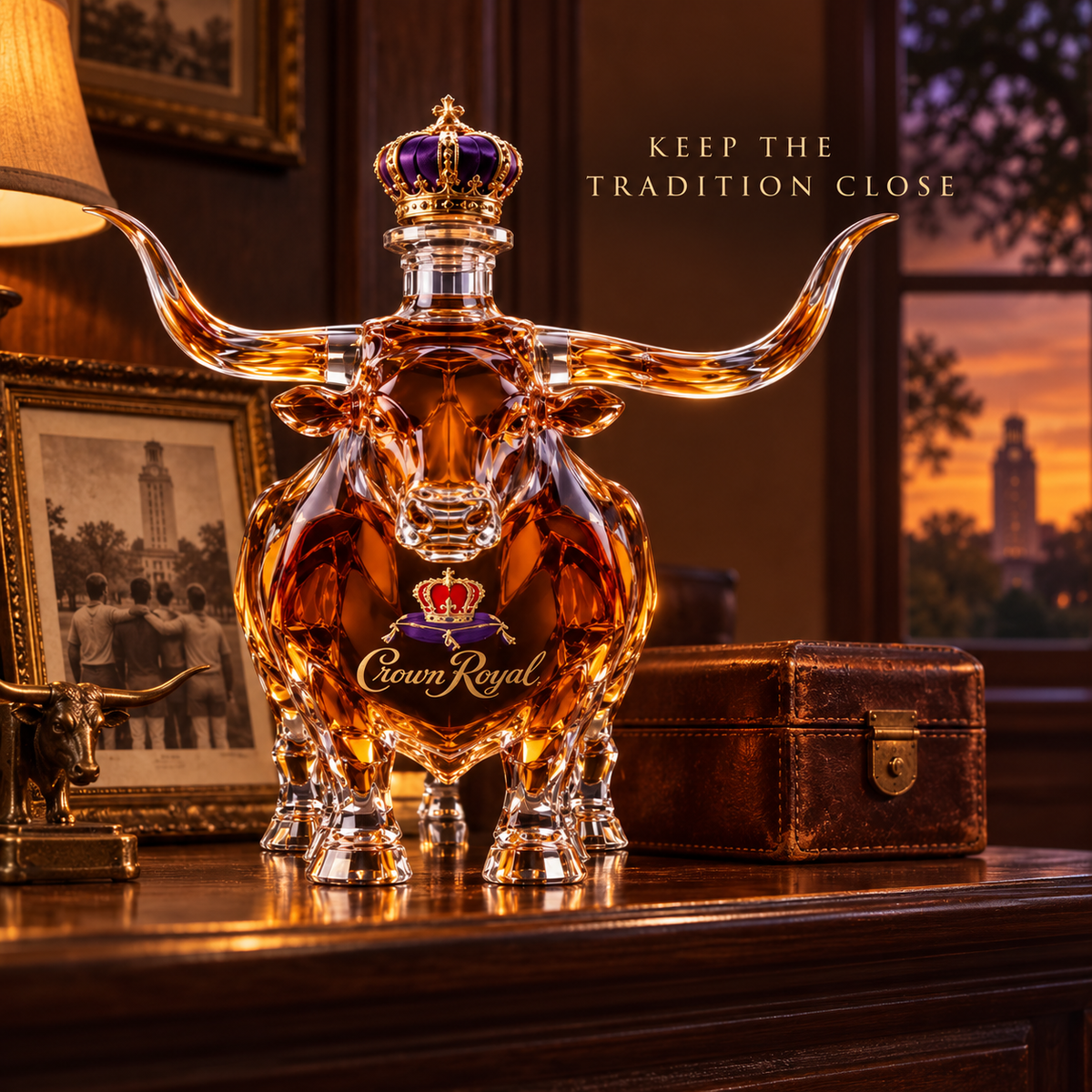 Crown Royal Texas Longhorns Whiskey Bottle