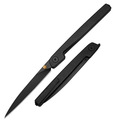 🔥Last Day Sale 49% OFF🎉Lanky Liner Lock Front Flipper Knife Black Aluminum Handle