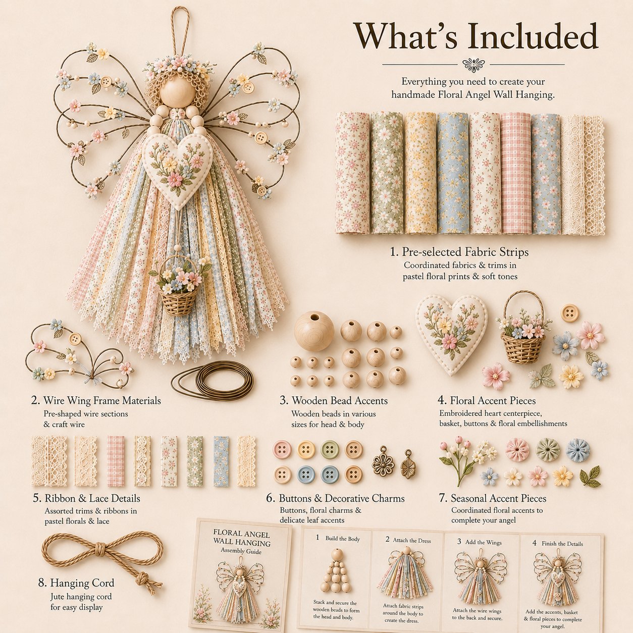 🔥Last Day 50% OFF - 🪽 Angel Fabric Hanging DIY Kit (📦Buy 2 Free Shipping)