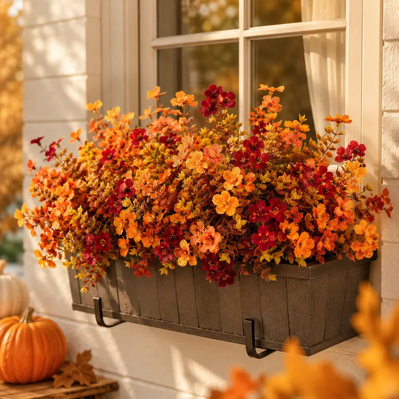 Fall Artificial Flower Halloween 12pcs, UV Resistant Colorful Fake Flower🍂