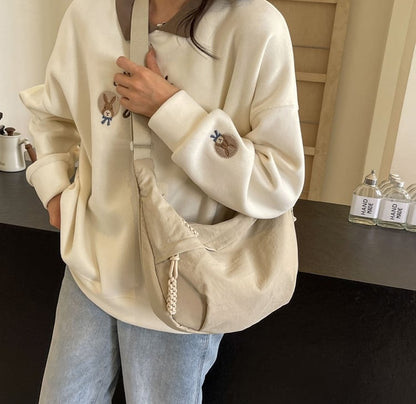 🏆5k sold this week!👜Women's Fashion Plain Color Nylon Crossbody Hobo Bag