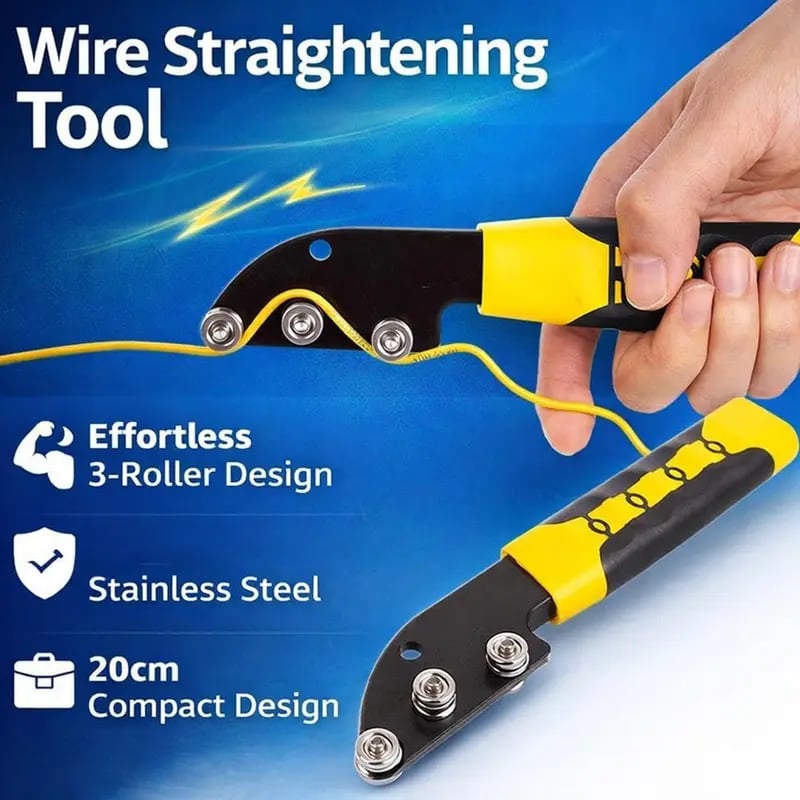 ⚡ 3-Roller Stainless Steel Wire Straightener Hand Tool for Electricians