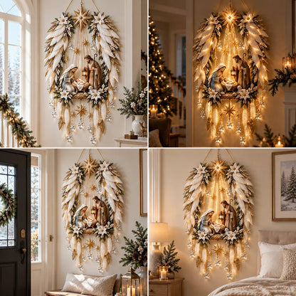 ✨👼 Heavenly Angel Wings Nativity Light✨ – Lighted Christmas Wall Decor  ✈️