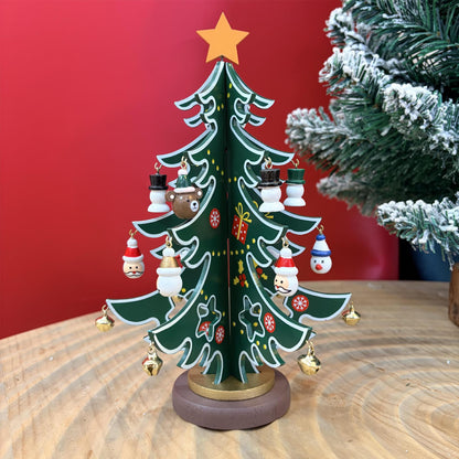 2026 Christmas Advent Calendar - Mini Wooden Christmas Tree Set with 30 Ornaments