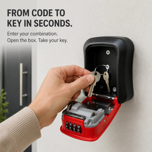 🔐🏠 Never Get Locked Out Again! 🔑 | 4-Digit Wall-Mounted Key Lock Box 🛡️✨