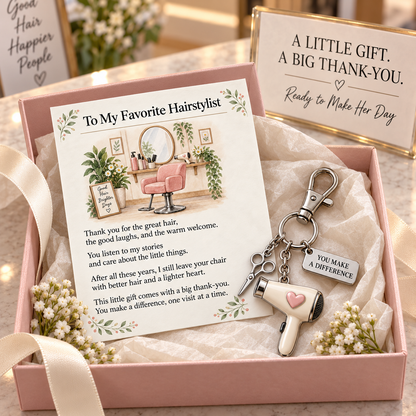 ✨ The 'You Make a Difference' Appreciation Gift Set – Keychain & Greeting Card ✨