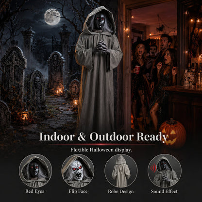 👻 Halloween Animated Jumping Scare Ghost – 50% OFF | Motion-Activated Life-Size Haunted Prop 🎃