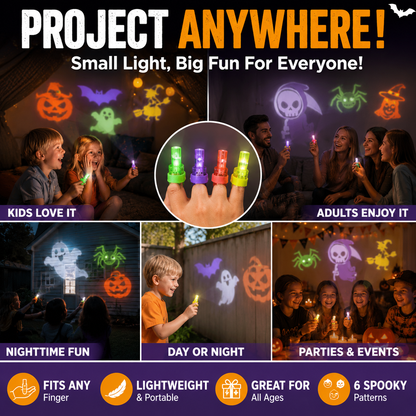 🎃 Spooky Pattern Finger Projector Lights (36 Pcs)