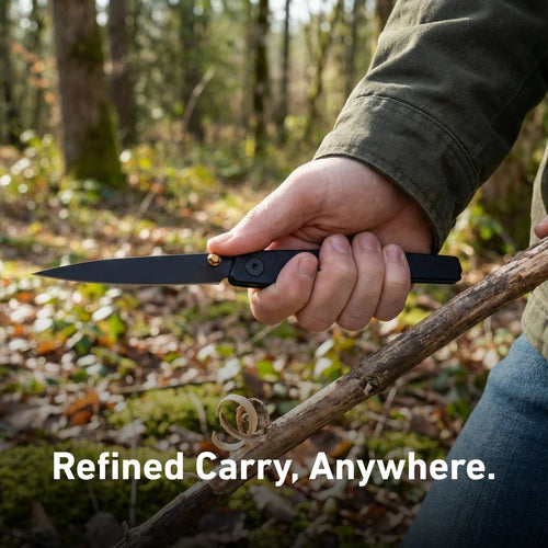 🔥Last Day Sale 49% OFF🎉Lanky Liner Lock Front Flipper Knife Black Aluminum Handle