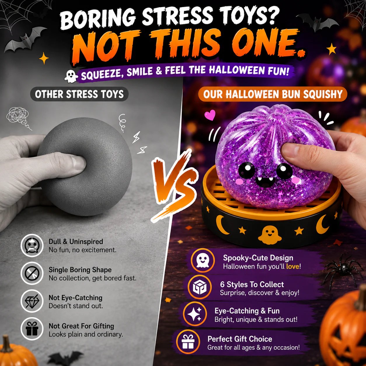 🔥49% OFF TODAY 🎃 Halloween Steamed Bun Squishy Mystery Box Toy