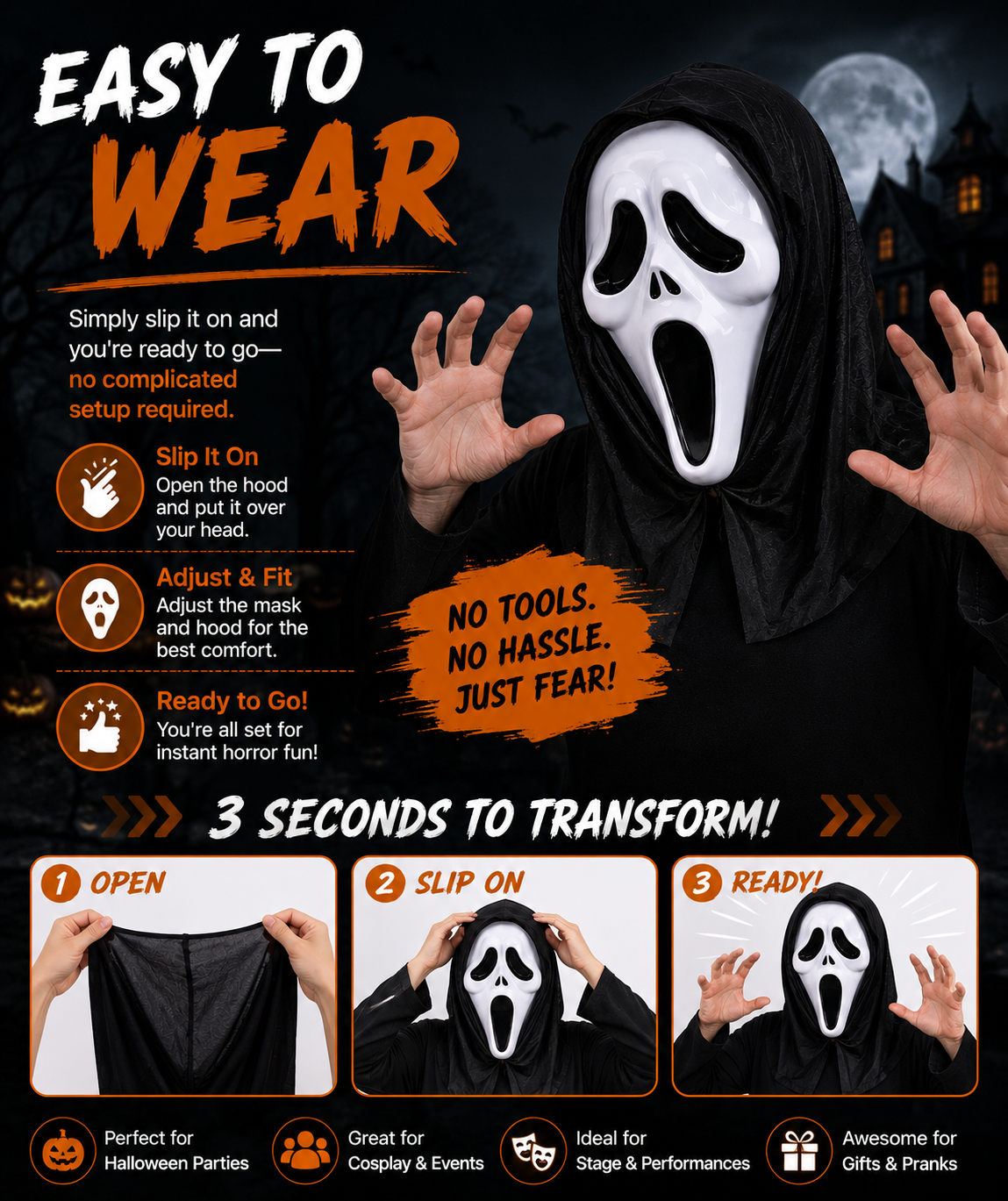 Halloween Skull Ghost Mask