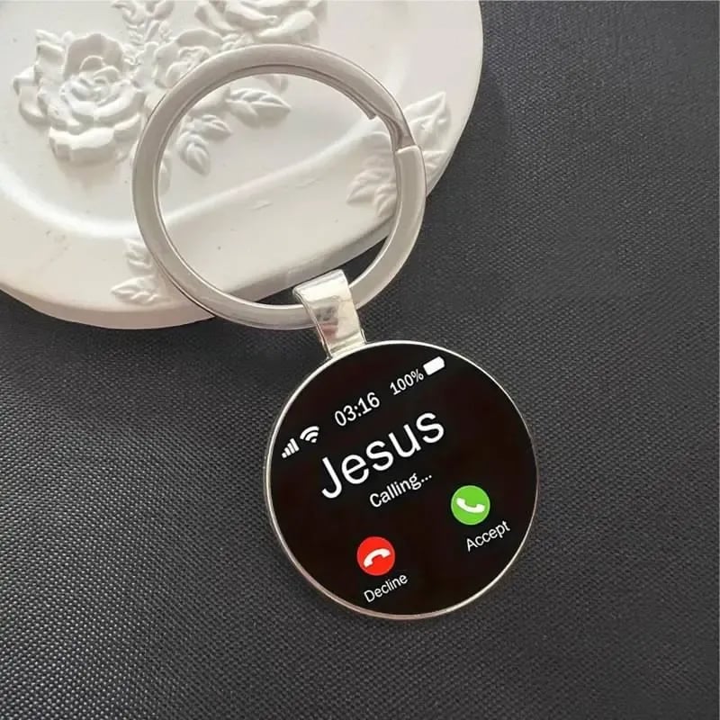 ✝️Jesus Calling Keychain, Christian Key Ring Gift, Faith Inspirational Keychain, Religious Gift for Men Women