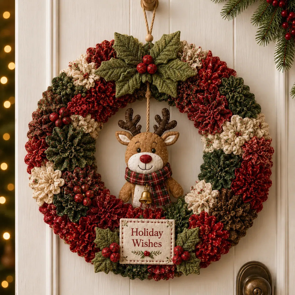 🎄 LAST DAY 50% OFF ✨ Make A Christmas Wreath You'll Be Proud To Display ❤️ 3D Fabric Poke DIY Kit With Tutorial & Guide Included