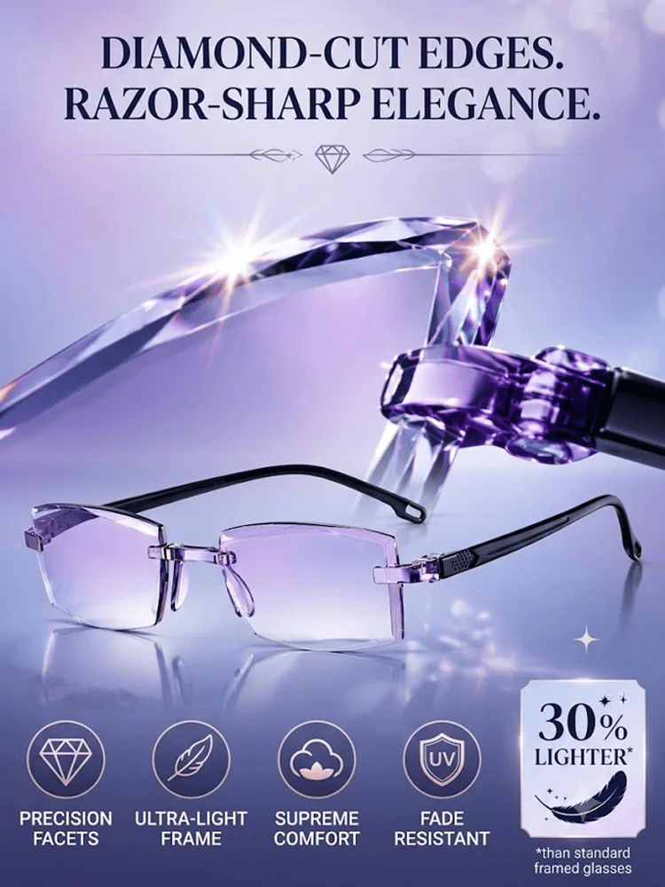 [Regain Your Youthful Vision] Ultra-Light Smart Zoom Diamond-Cut Edge Progressive Reading Glasses