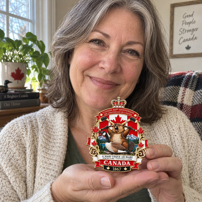 Canada 160th Anniversary Tribute Badge – 3.5 in Metal Enamel Pin