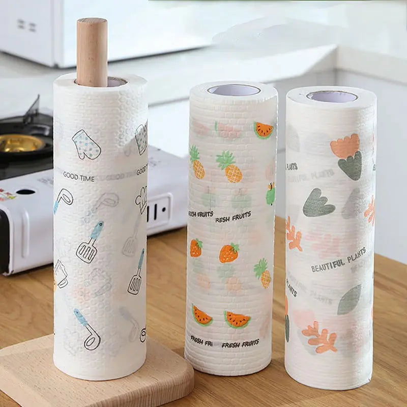 🧽✨ 50PCS Reusable Cleaning Rags Roll – Washable Multi-Purpose Kitchen Dish Towels for Everyday Cleaning 🏡