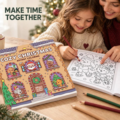 🎨24-Day Christmas Advent Coloring Book – Happy Days Cosy Christmas 🎄