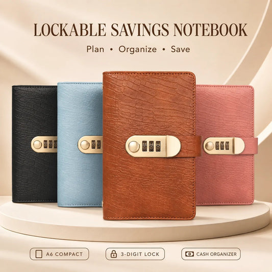🔥 Last Day 50 % OFF– Lockable A6 Savings Notebook with 3-Digit Combination Lock