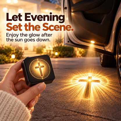 Christian Car Door Projector Light – Golden Faith-Inspired Welcome Light