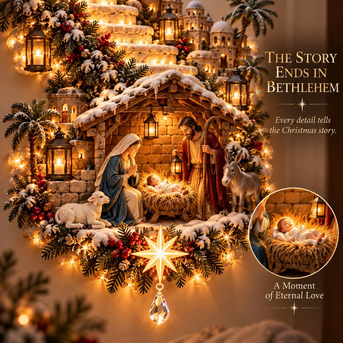 ✨ Last Day – 60% OFF!✨ Jesus Light of Heaven Christmas Wall Hanging✝️