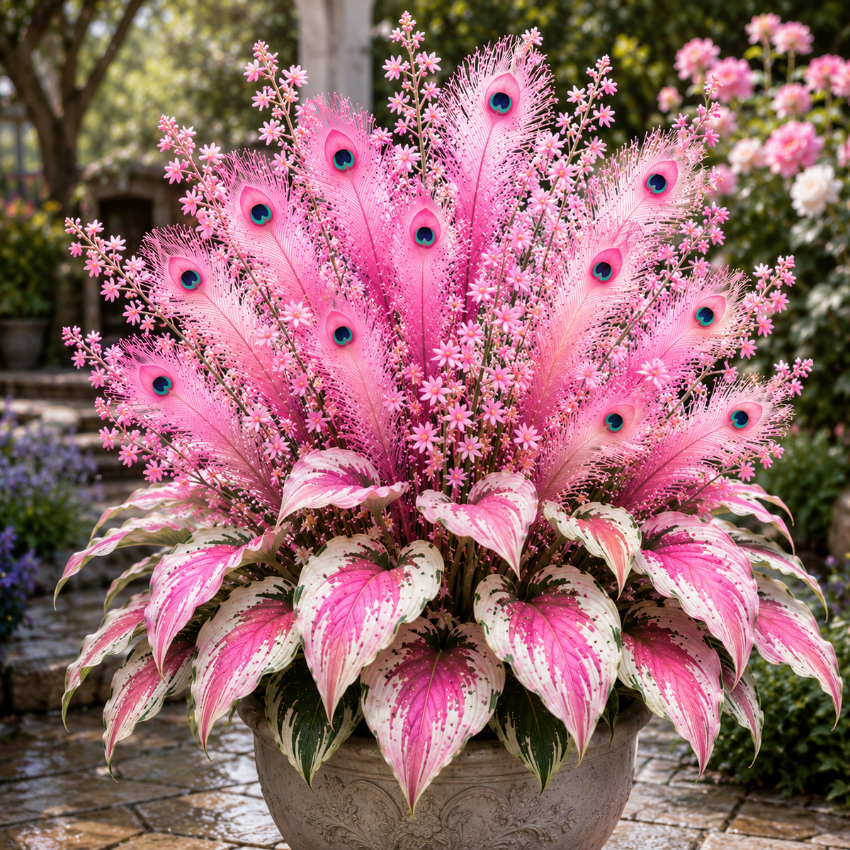 🦚 Rare Peacock Flame Hosta Bulbs🌸Brilliant Orange Plumes & Collector's Garden Beauty-
