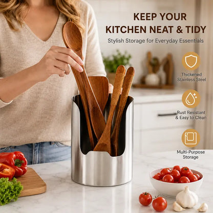 Thickened Stainless Steel Utensil Organizer, Rust Resistant Easy to Clean