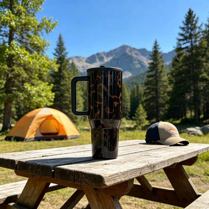HydroJug 40oz Dark Tortoiseshell Pattern Drinkware Flask, Leak-Proof Stainless Steel Insulated Travel Cup, Keeps Drinks Cold 24H, Flasks Drinkware Portable Mug Tumbler Water Bottles Bottled Stylish,Sports Water Bottles