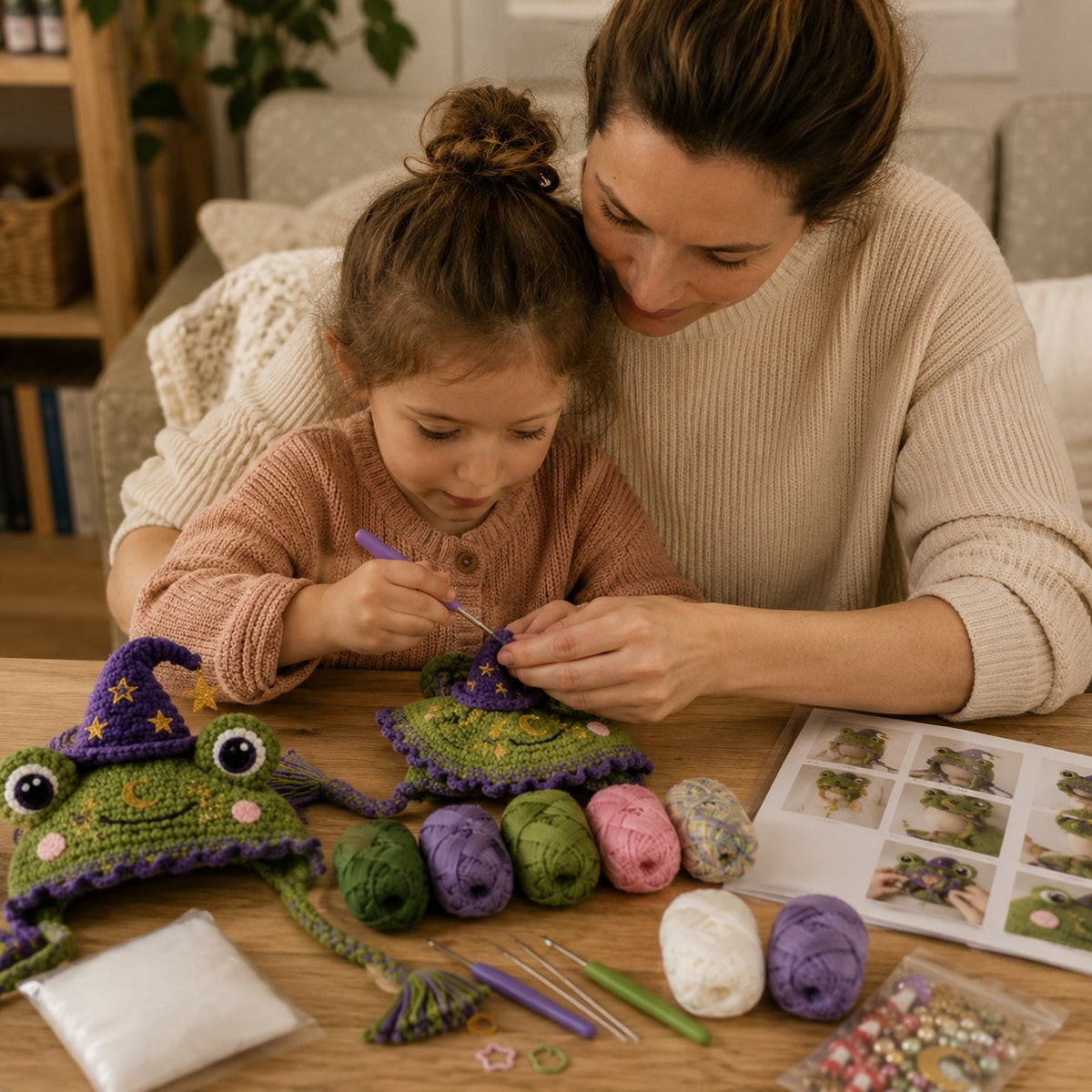 🧶✨ Fantasy Hood Hat DIY Crochet Kit | Premium Soft Yarn Materials with Step-by-Step Guide DIY Handmade Wearable Character Hood 🎭✨