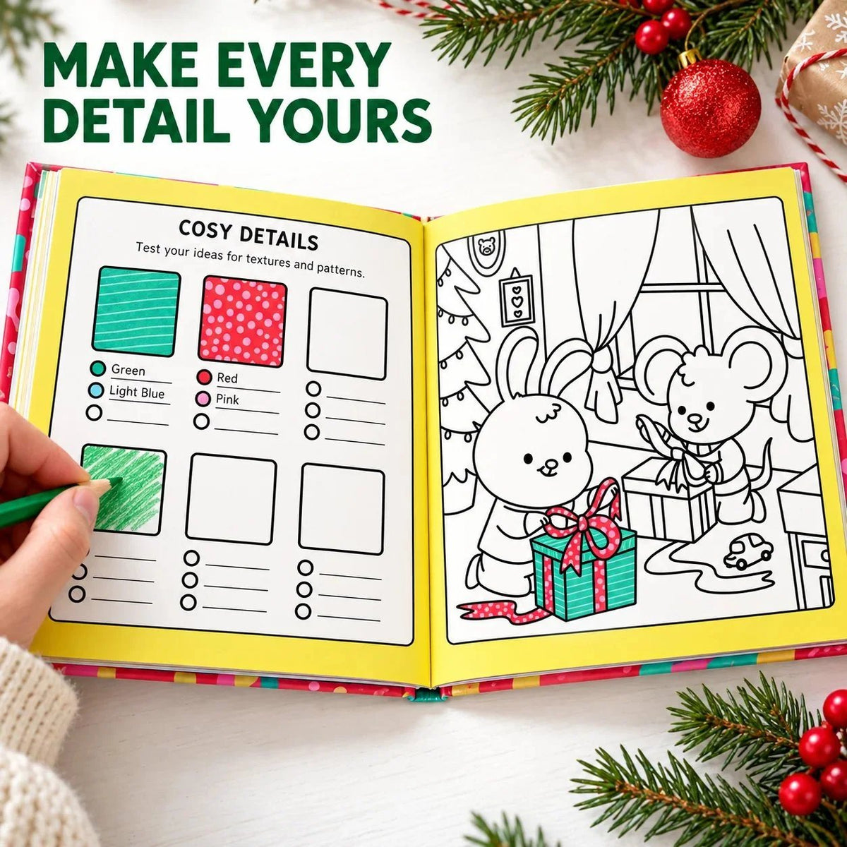 🎨24-Day Christmas Advent Coloring Book – Happy Days Cosy Christmas 🎄