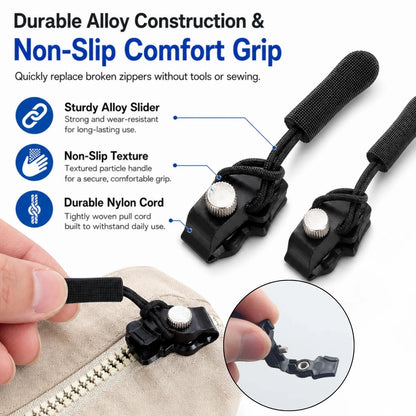 Zip Rescue Kit 🔧 15-Piece Universal Instant Zipper Fix in 3 Sizes
