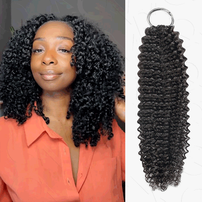 QVR Burmese Curly Crochet Hair Natural Black Machine Made Feather Crochet Human Hair Extension