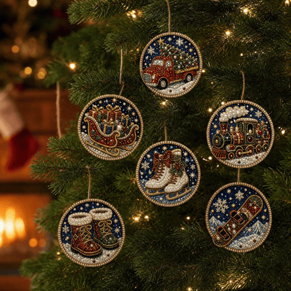 🎄Christmas DIY Diamond Painting Ornaments Kit (6 PCS)🎅