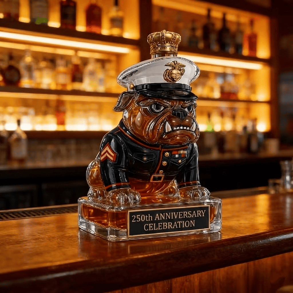 🇺🇸 Marine Corps Devil Dog 250th Anniversary Whiskey Bottle