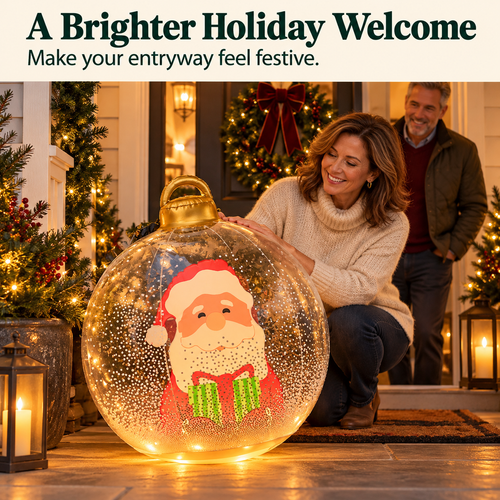 Glowing Christmas Ball, Outdoor Decoration With LED Lights