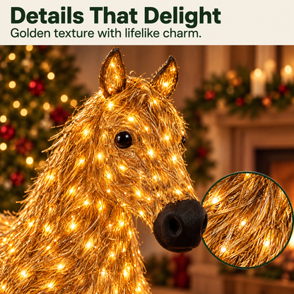 Double-Lighted Horse Christmas Set.