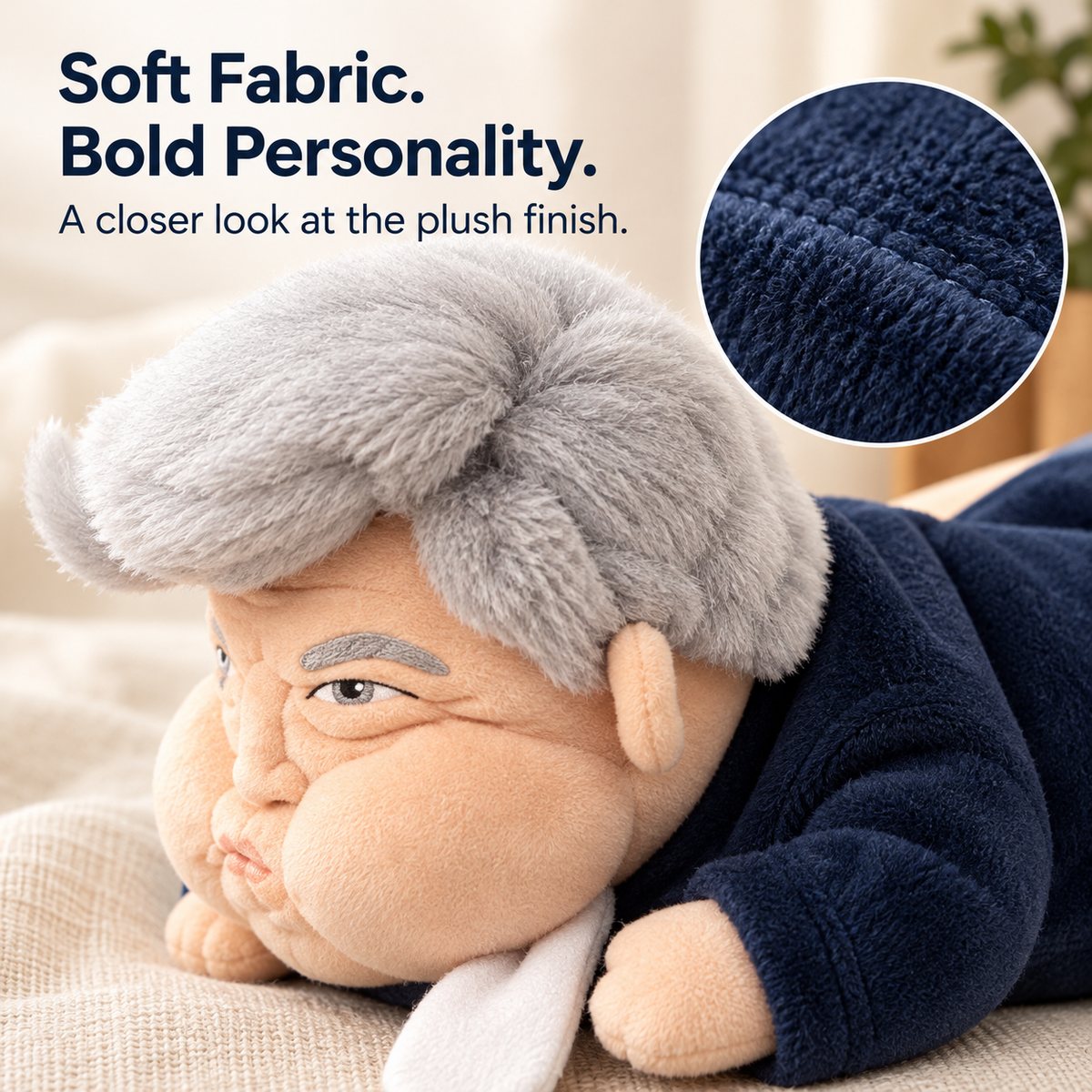 Funny Gray-Haired Plush Tissue Holder – Novelty Gag Gift for Home & Car