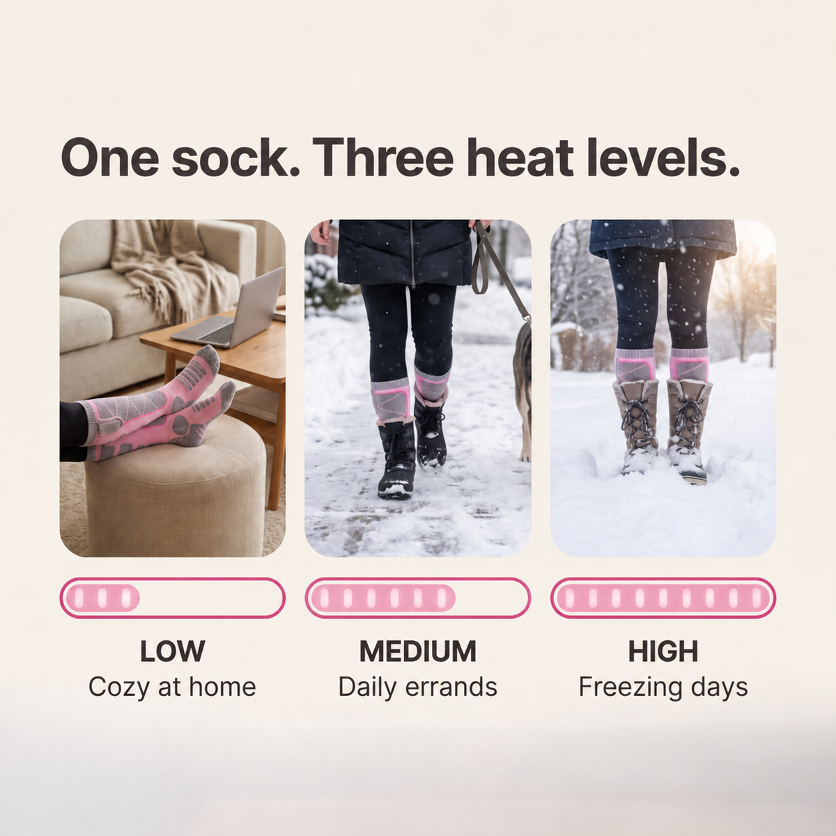 Full-Foot Heated Ski Socks: USB-Rechargeable Electric Heated Socks
