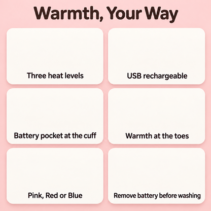 Full-Foot Heated Ski Socks: USB-Rechargeable Electric Heated Socks