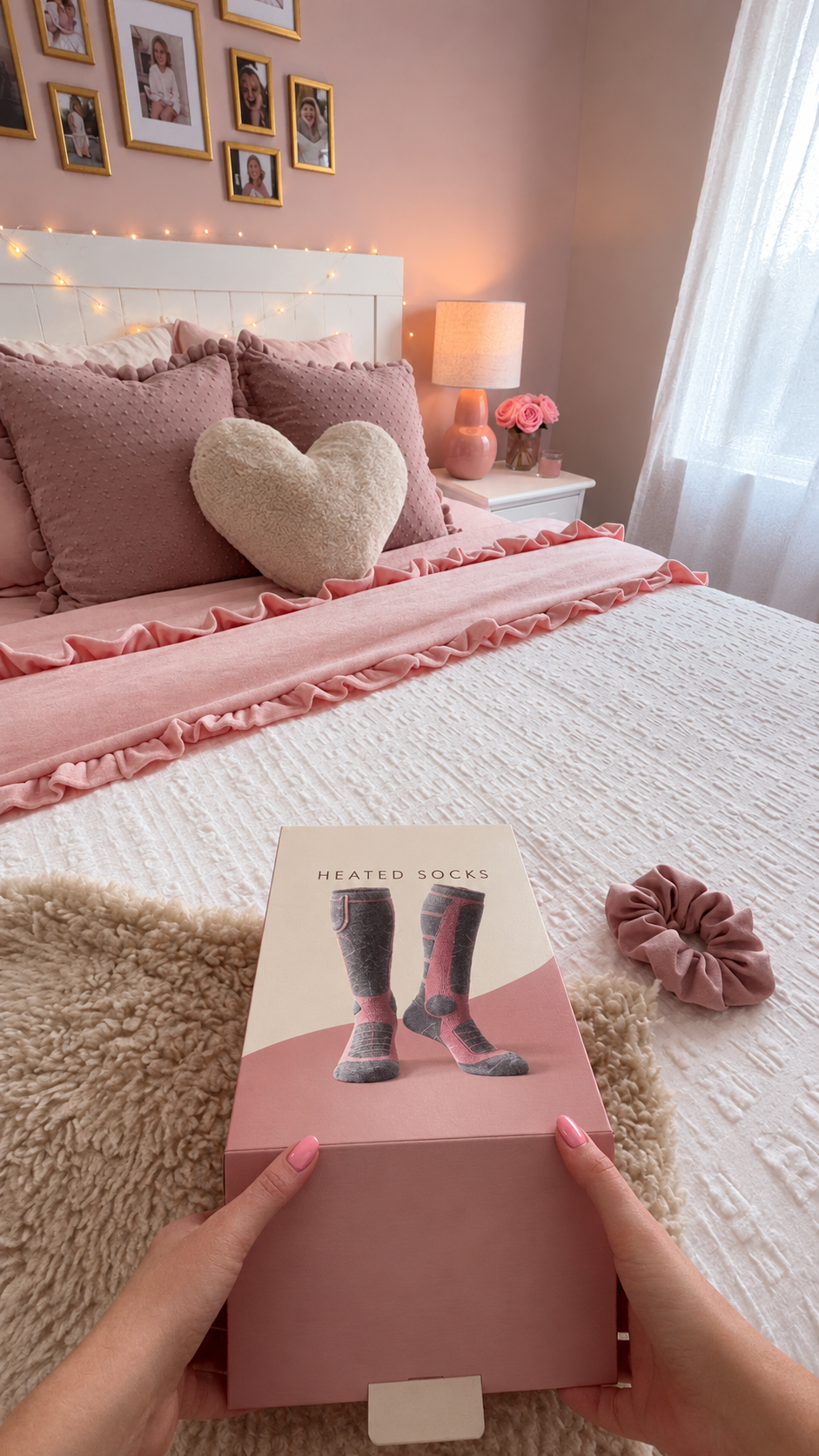 Full-Foot Heated Ski Socks: USB-Rechargeable Electric Heated Socks