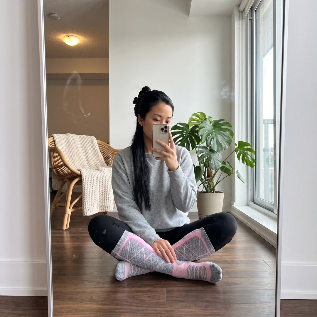 Full-Foot Heated Ski Socks: USB-Rechargeable Electric Heated Socks