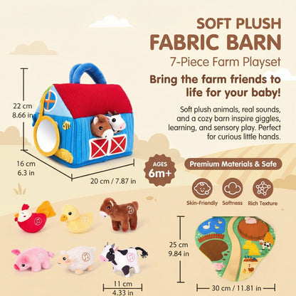 7 Piece Plush Farm Animal Sound Play Set
