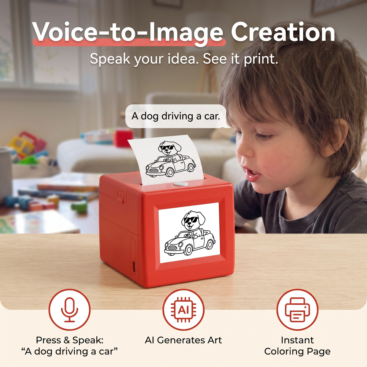 AI Voice-Activated Mini Sticker Printer