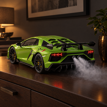 🏎️💨 Track-Inspired Sports Car Display Model – Exhaust Mist Effect Collector Decor!!!