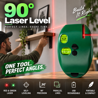 🔧90° Right‑Angle Laser Level Square | Infrared Line Marker for Tiling & DIY Projects